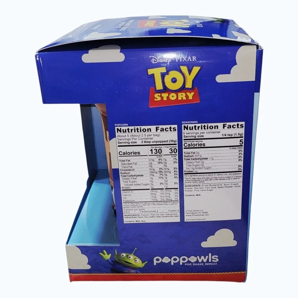 Disney Pixar Toy Story Woody Poppowls At-Home Movie Theater Popcorn Kit 6 Pc NIB